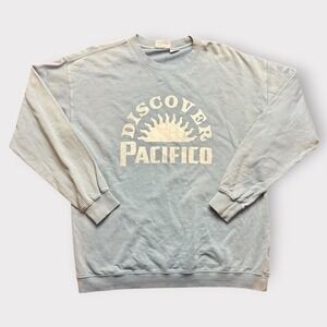 Pacifico Clara Discover Pacifico Crewneck Fleece Sweatshirt Chalk Blue L New